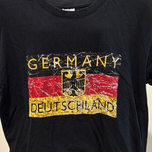 Germany Graphic Black Tee Shirt German Flag Deutschland Size Small